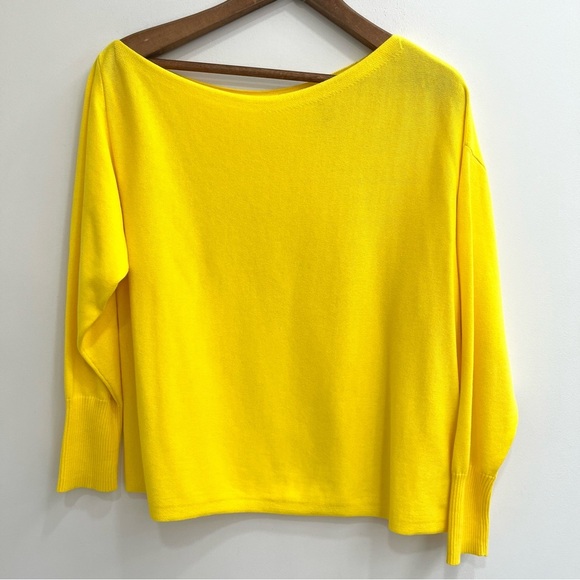 CAbi Buttercup Pullover Sweater in Neon Yellow Off One Shoulder #6167 Medium - Picture 1 of 11